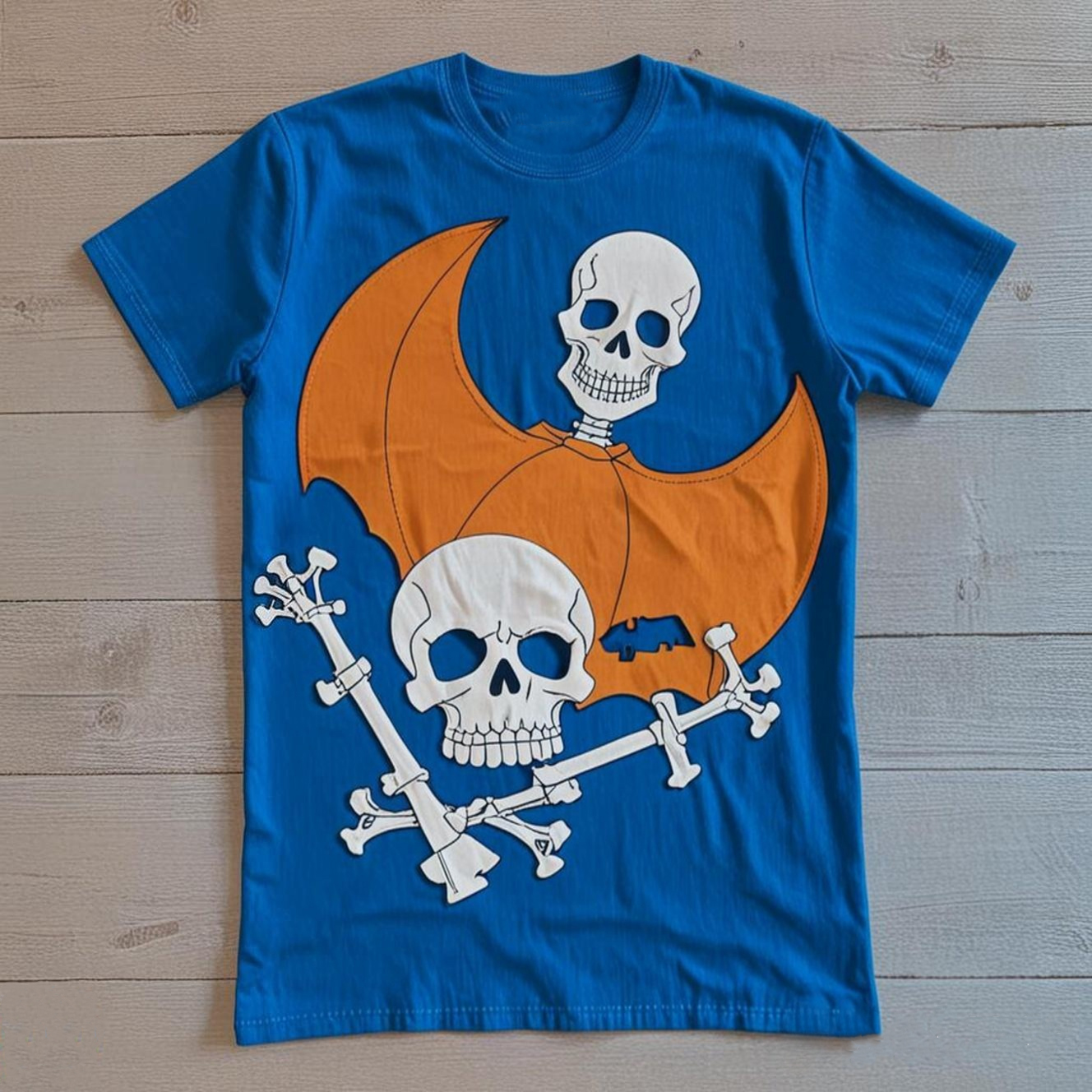 Halloween Skull Art Print Casual Cozy Short Sleeve T-Shirt