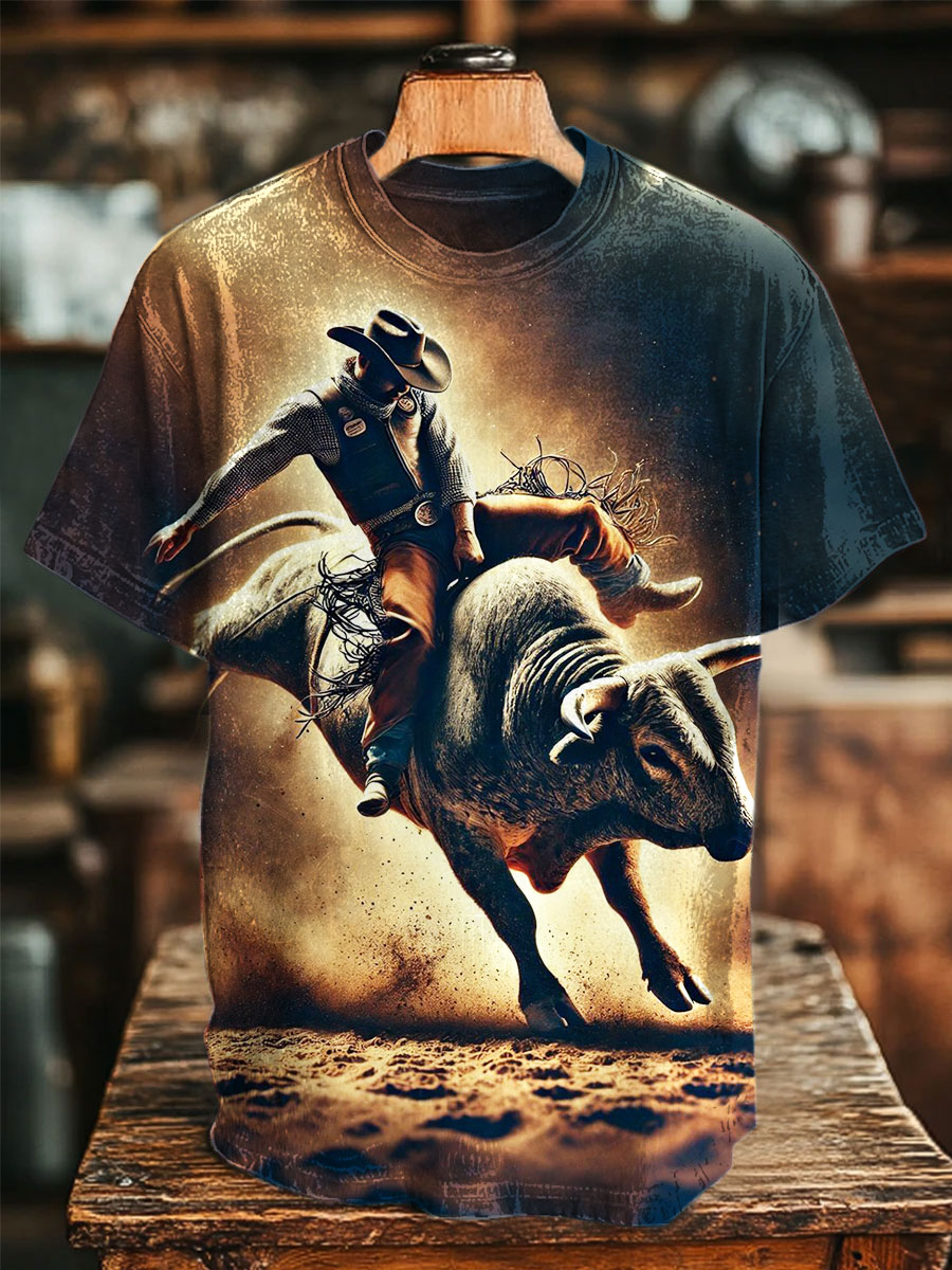 Cowboy Print Casual T-shirt