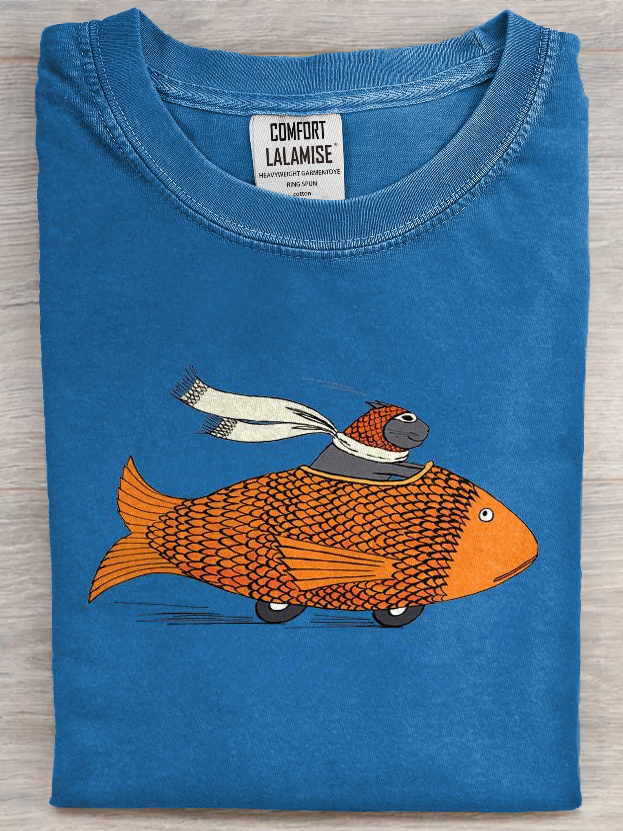 Funny Cat Driving Art Print Casual Short Sleeve T-shirt