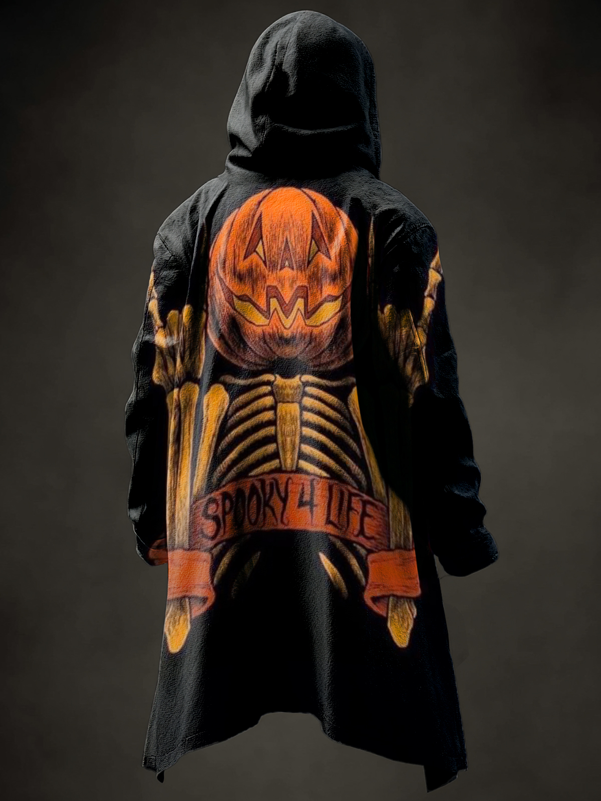 Vintage Abstract Halloween pumpkin Art Prints Casual Hoodie Jacket