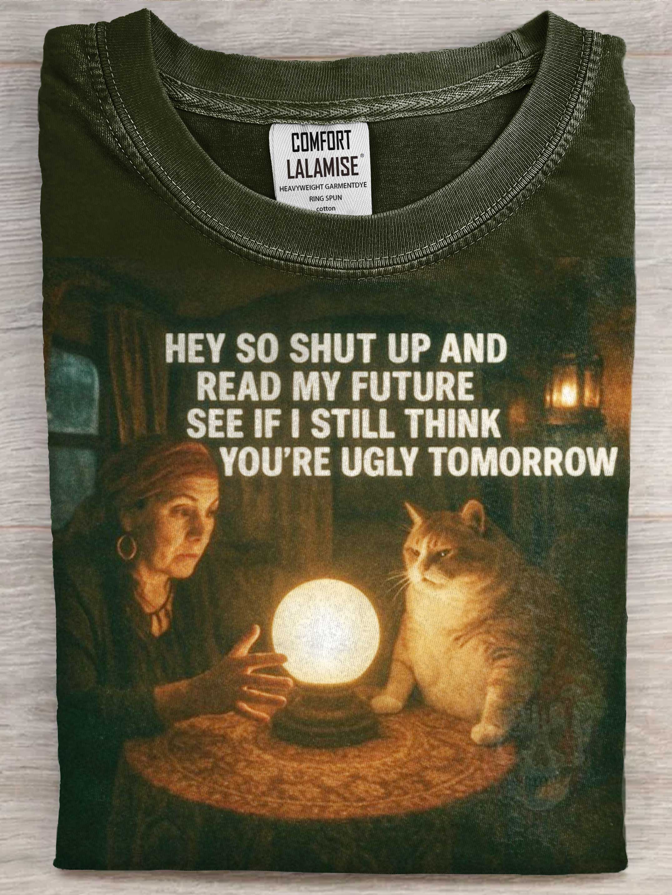 Funny Cat Halloween Art Print Cotton Casaul Short Sleeve T-shirt