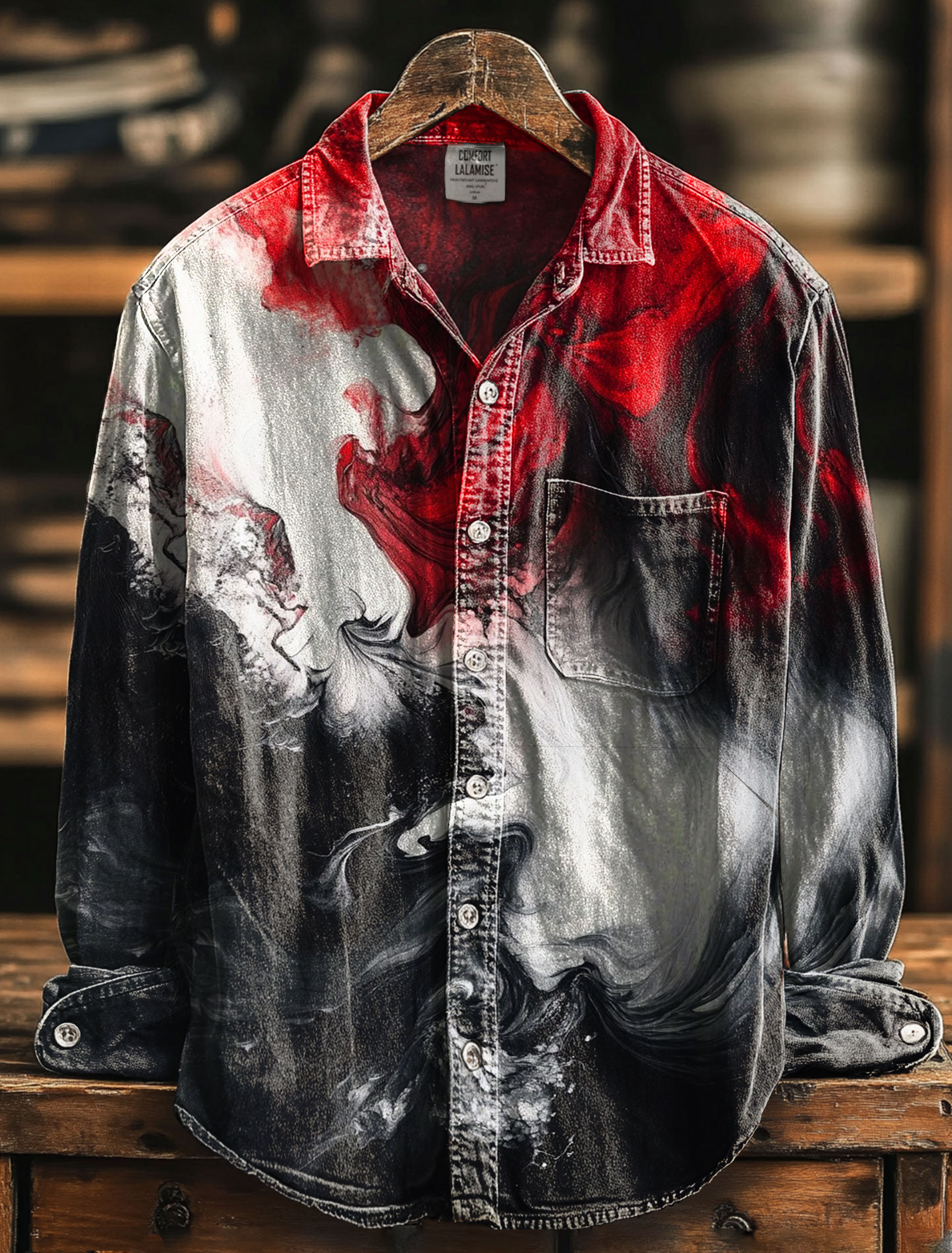 Fog Art Print 100% Cotton Long Sleeve Shirt