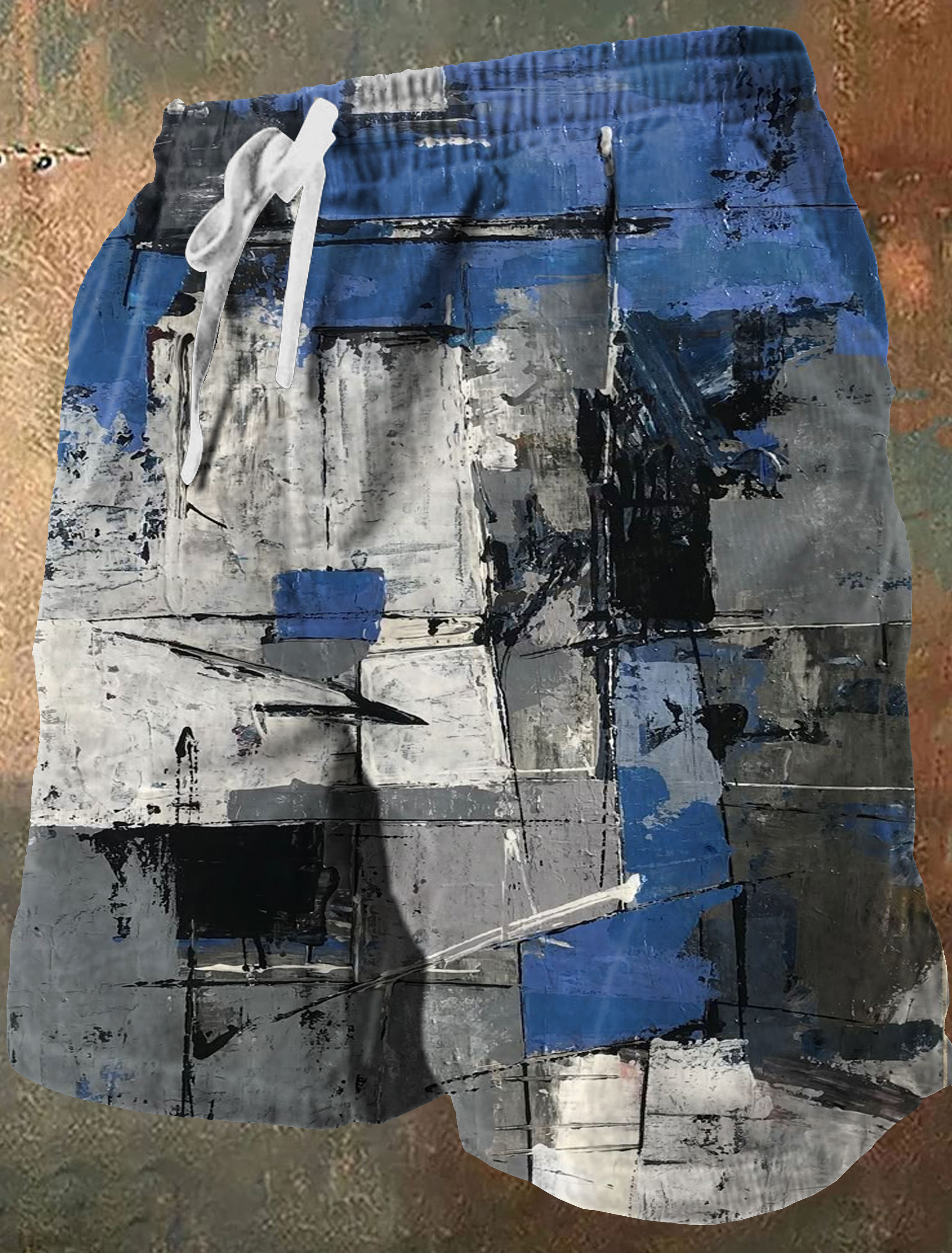 Retro Abstrct Art Print Casual Short Pants