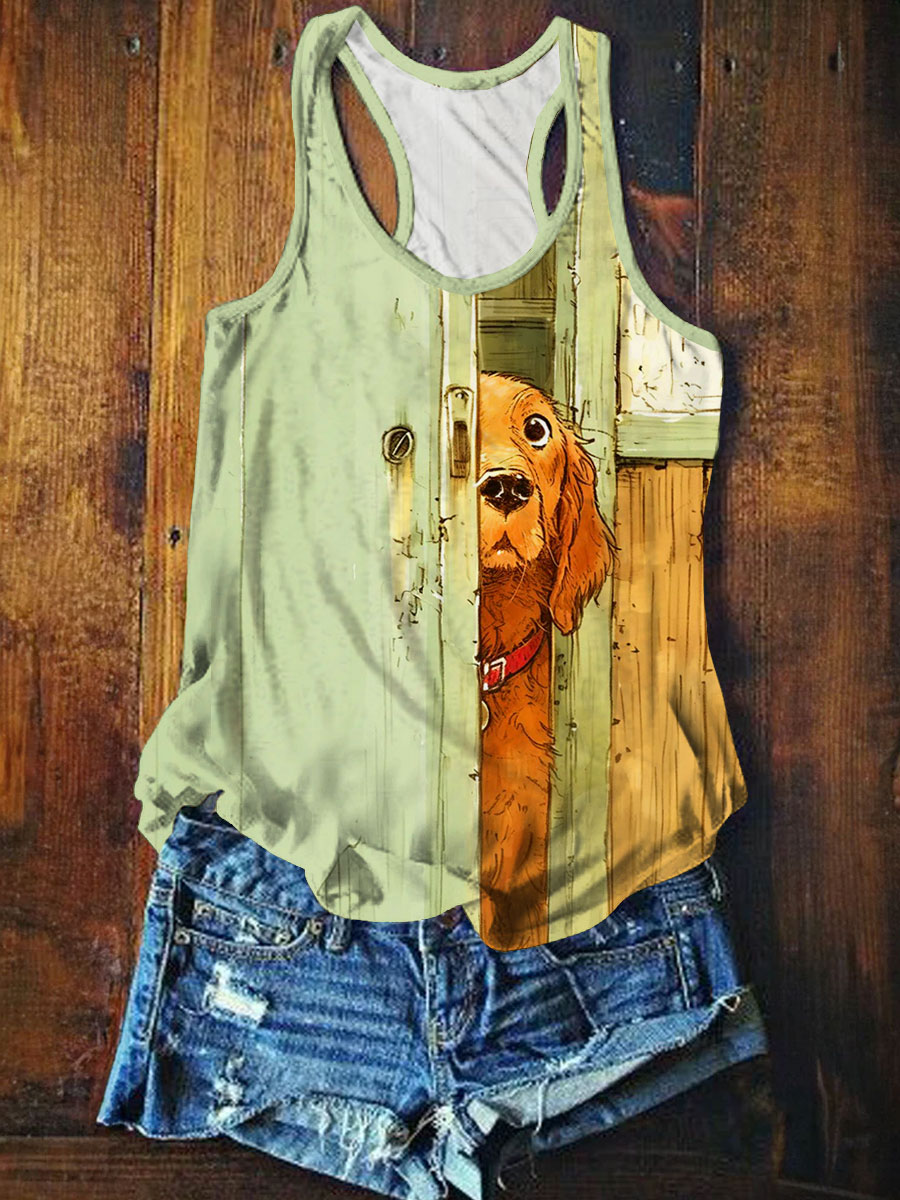 The Waiting Dog Art Print Tank Top