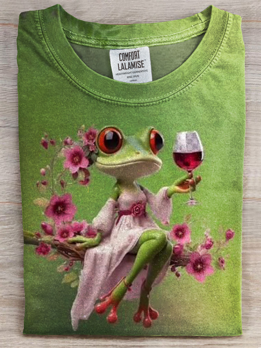 Funny Frog Prints Casual T-shirt