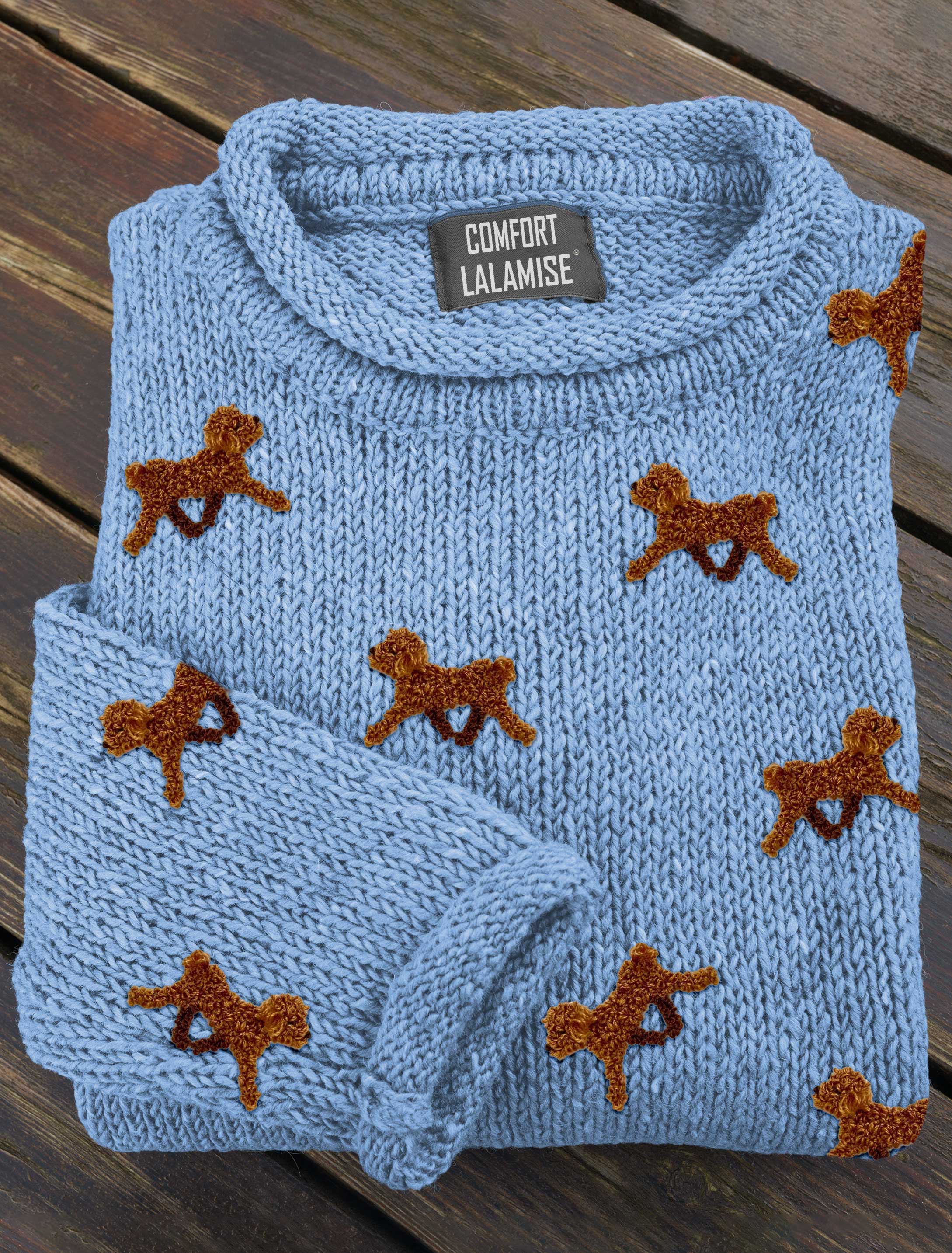 Cute Teddy Art Print Casual Pullover Sweater