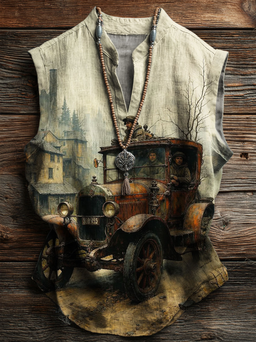 Vintage Art Print Casual Tank Top