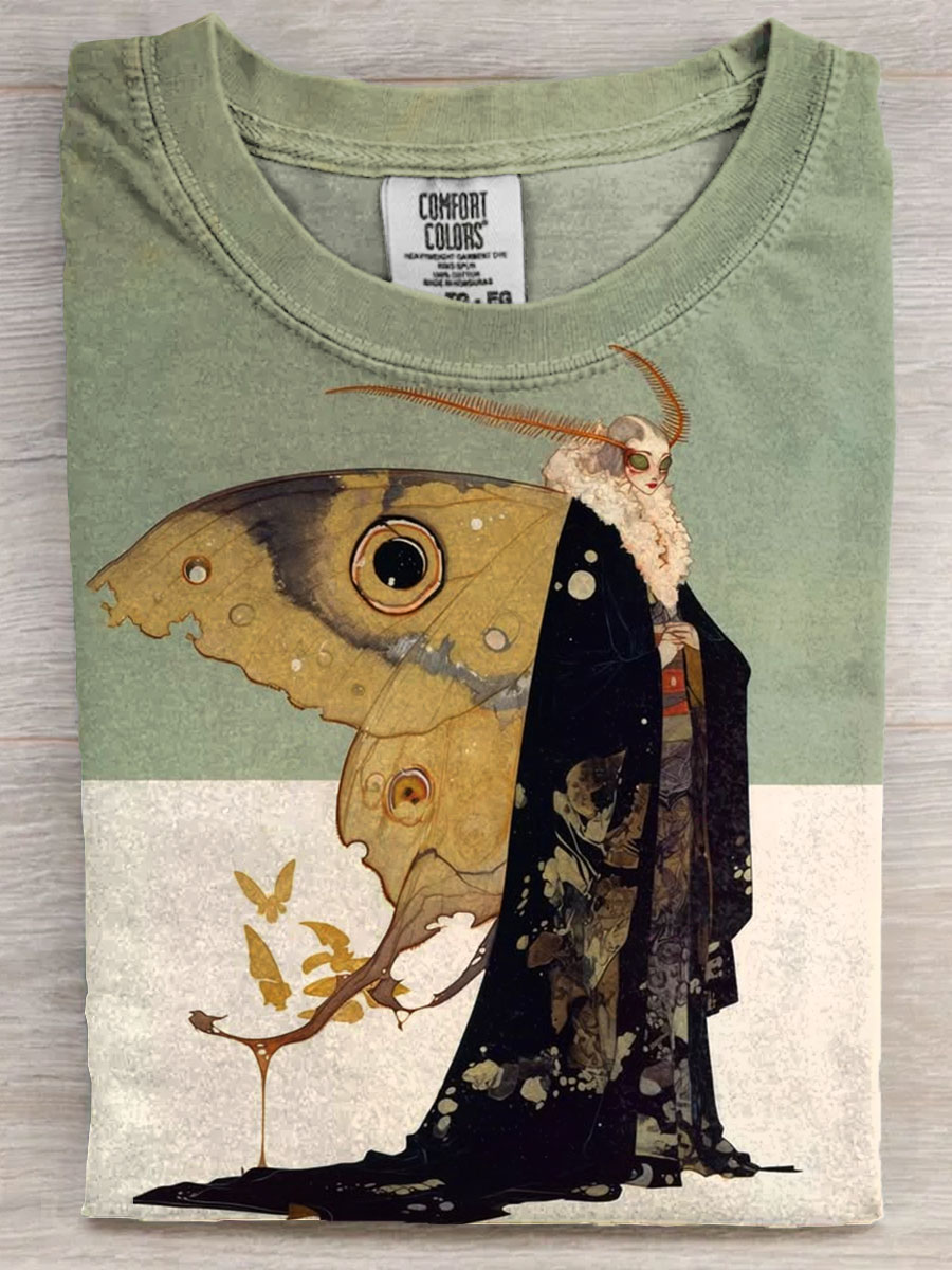 Madam Moth Art Print Casaul Short Sleeve T-shirt