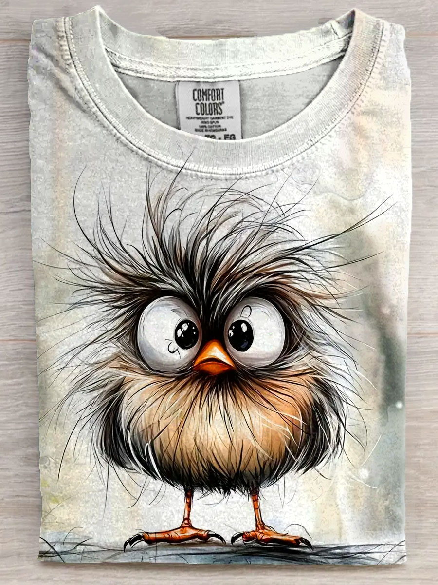 Funny Bird Art Print Casual Short Sleeve T-shirt