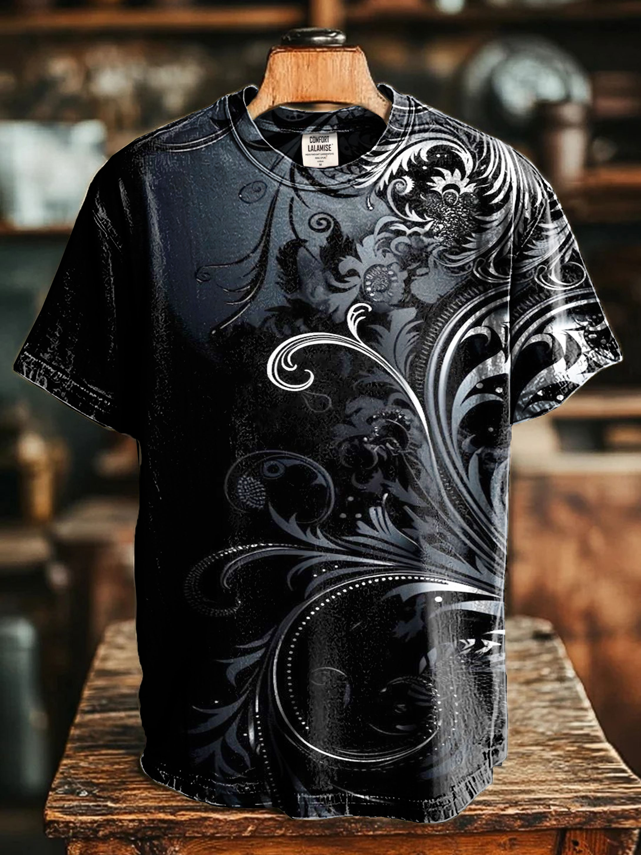 Dark Art Print Cotton Casual Short Sleeve T-shirt