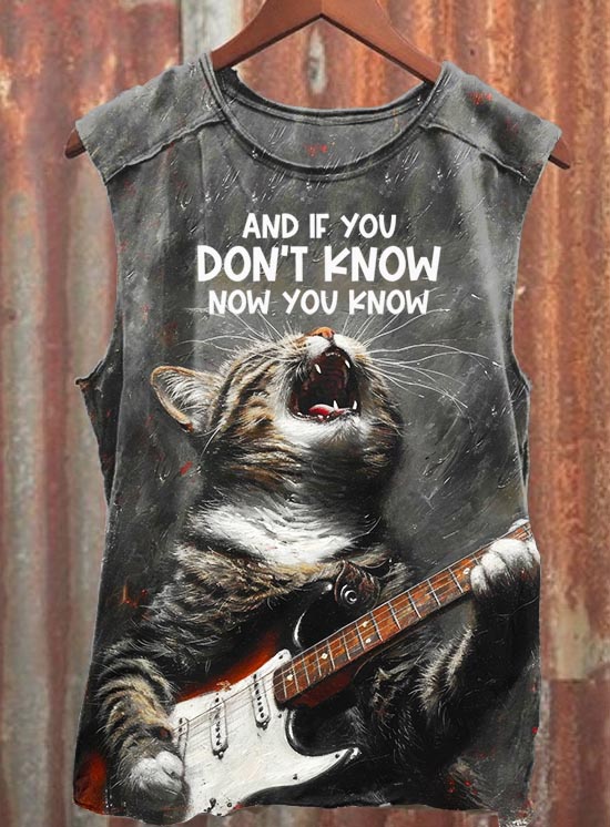 Funny Cat And If You Don't Know Now You Know Art Print Tank Top