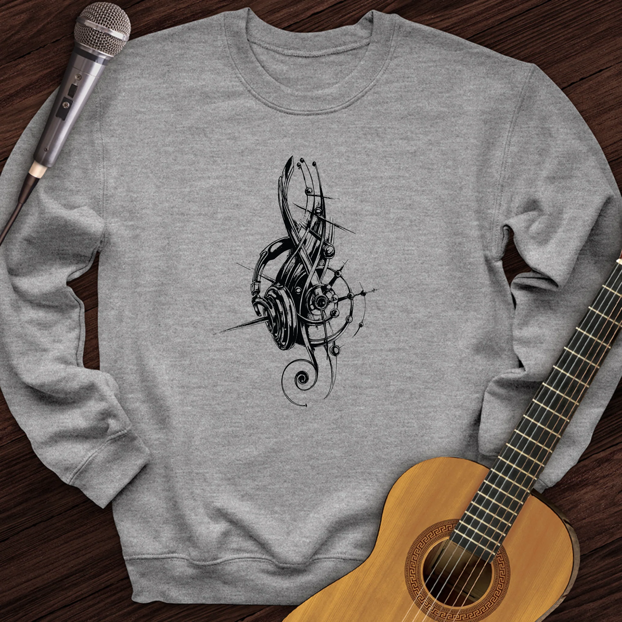 Treble Clef Headphones Crewneck