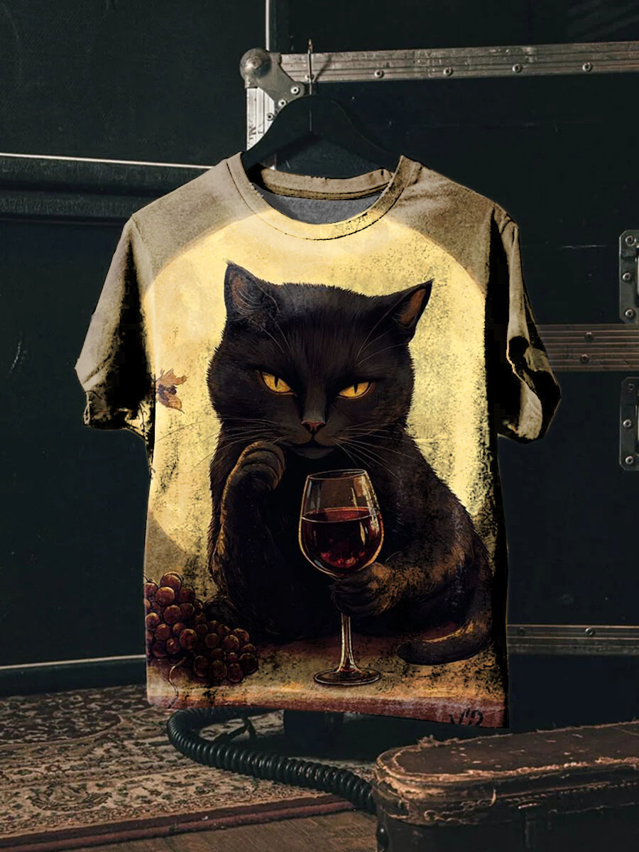 Cat Print Casual T-shirt