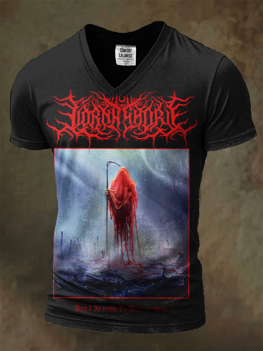 Vintage Halloween Grim Reaper Art Print T-shirt