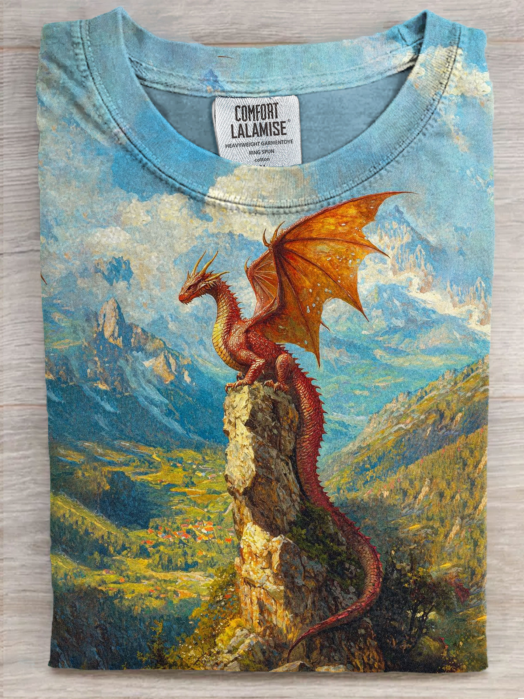 Dragon Fantacy Art Print Casaul Short Sleeve T-shirt