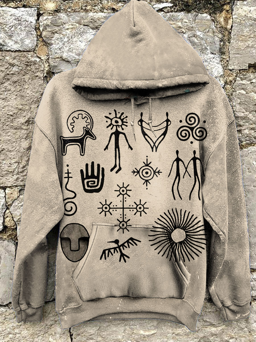 Vintage Abstrct Art Print Casual  Sweatshirt