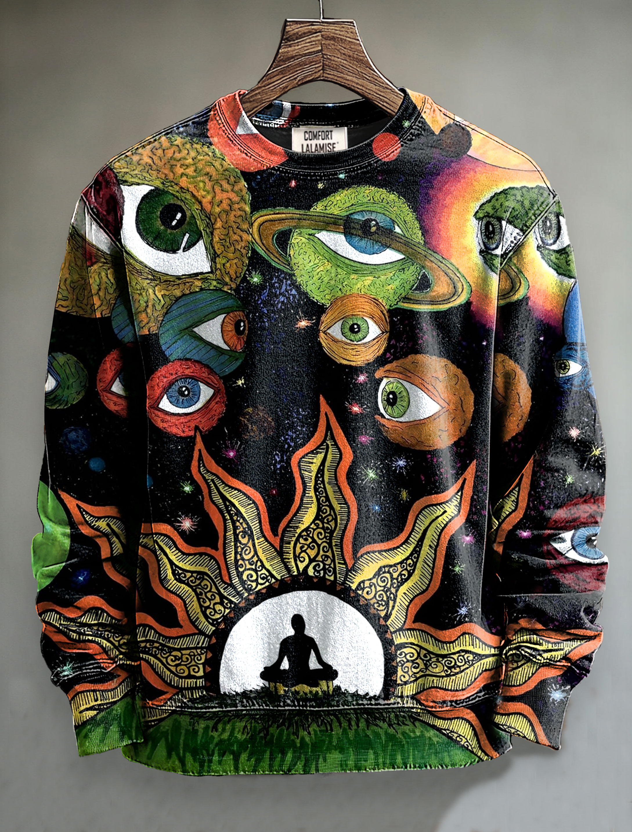 Cosmic Meditation Art Print Casual Sweatshirt