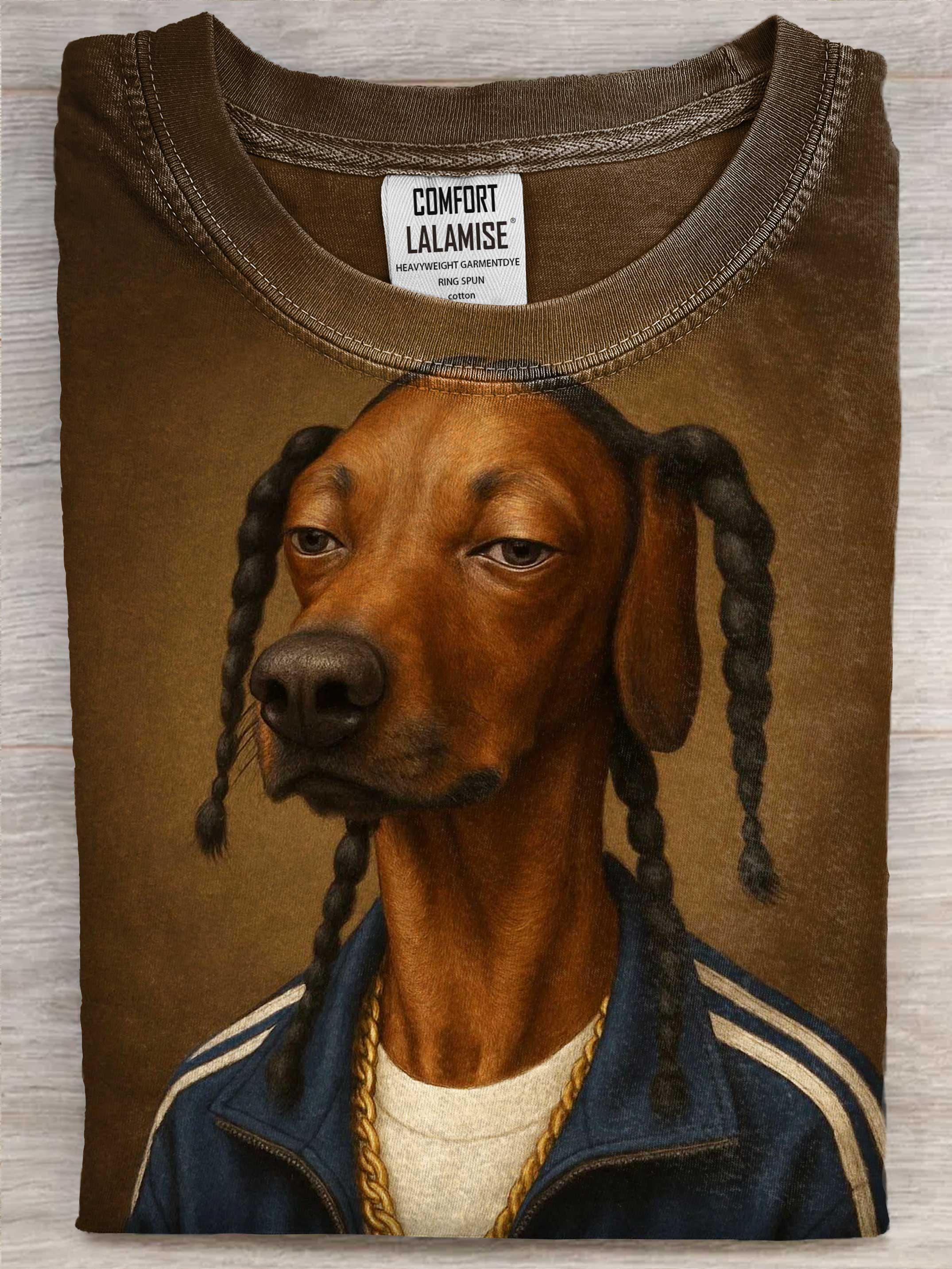 Funny Dog Art Print Casual Cotton Short Sleeve T-shirt