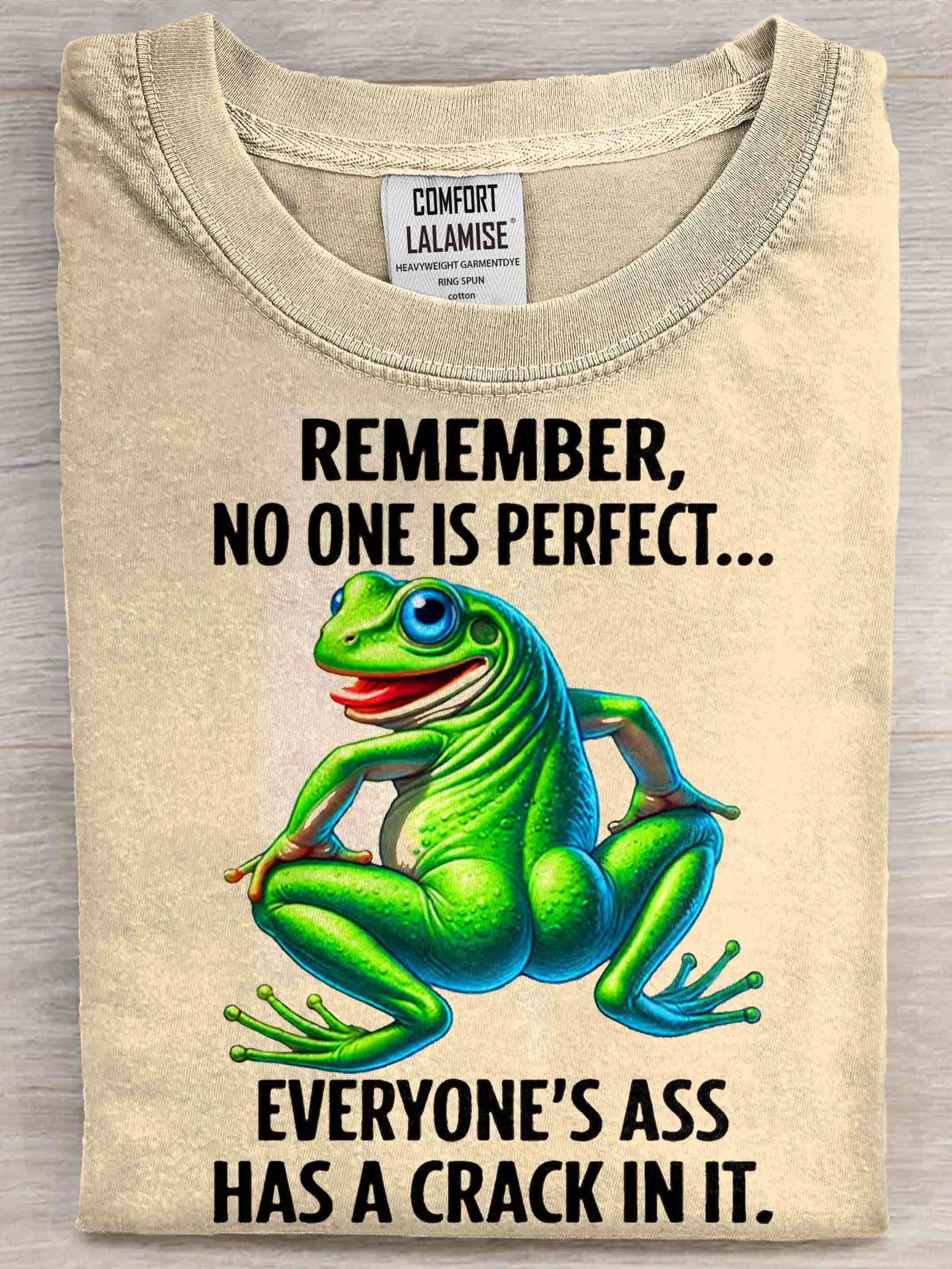 Funny Quote Frog Art Print Casual Short Sleeve T-shirt