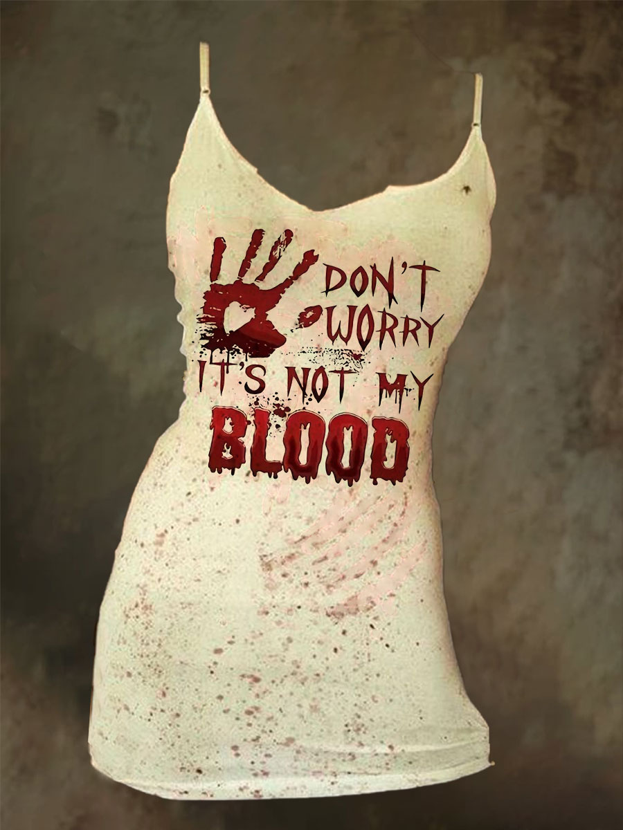 Halloween Art Print Spaghetti Strap Bodycon Mini Dress