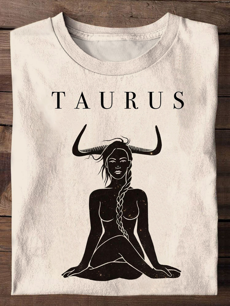 Women's Constellation Print Casual Short Sleeve T-Shirt