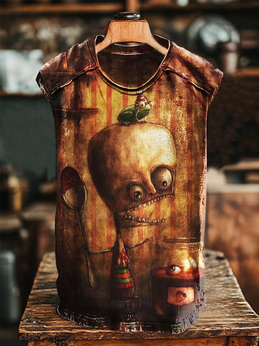 Dark Fantasy Art Vintage Print 100% Cotton Casual Tank Top