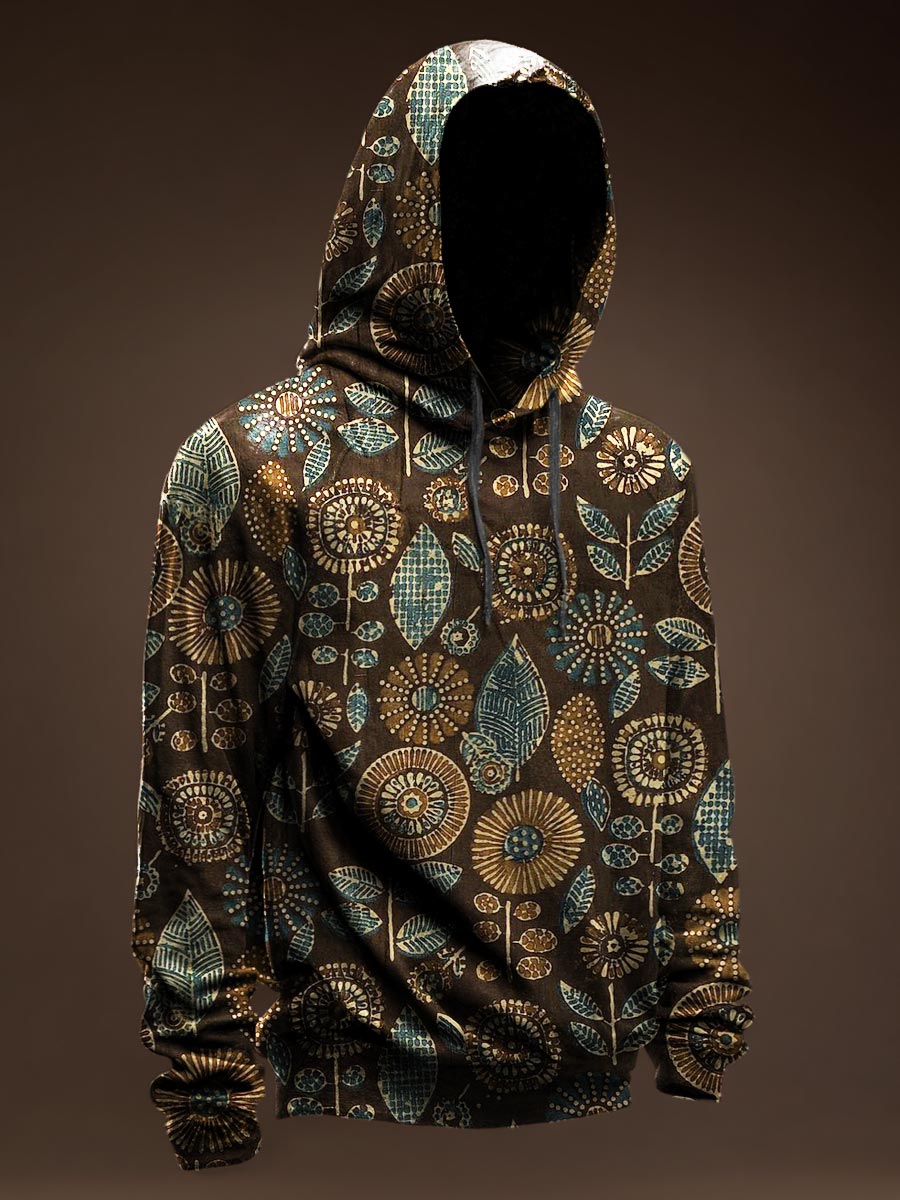 Vintage Pattern Casual Hoodie Sweatshirt