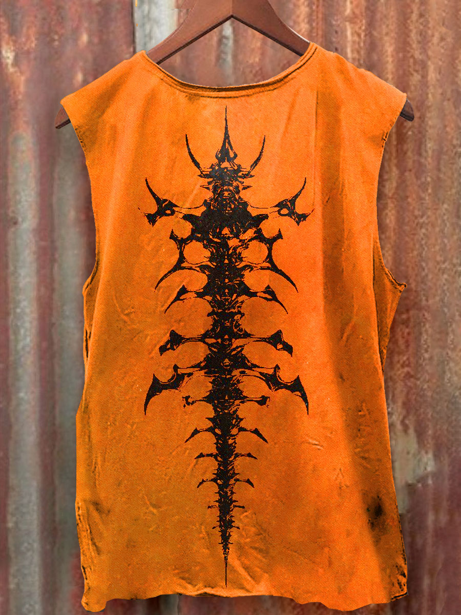 Bone Art Print 100% Cotton Casual Tank Top