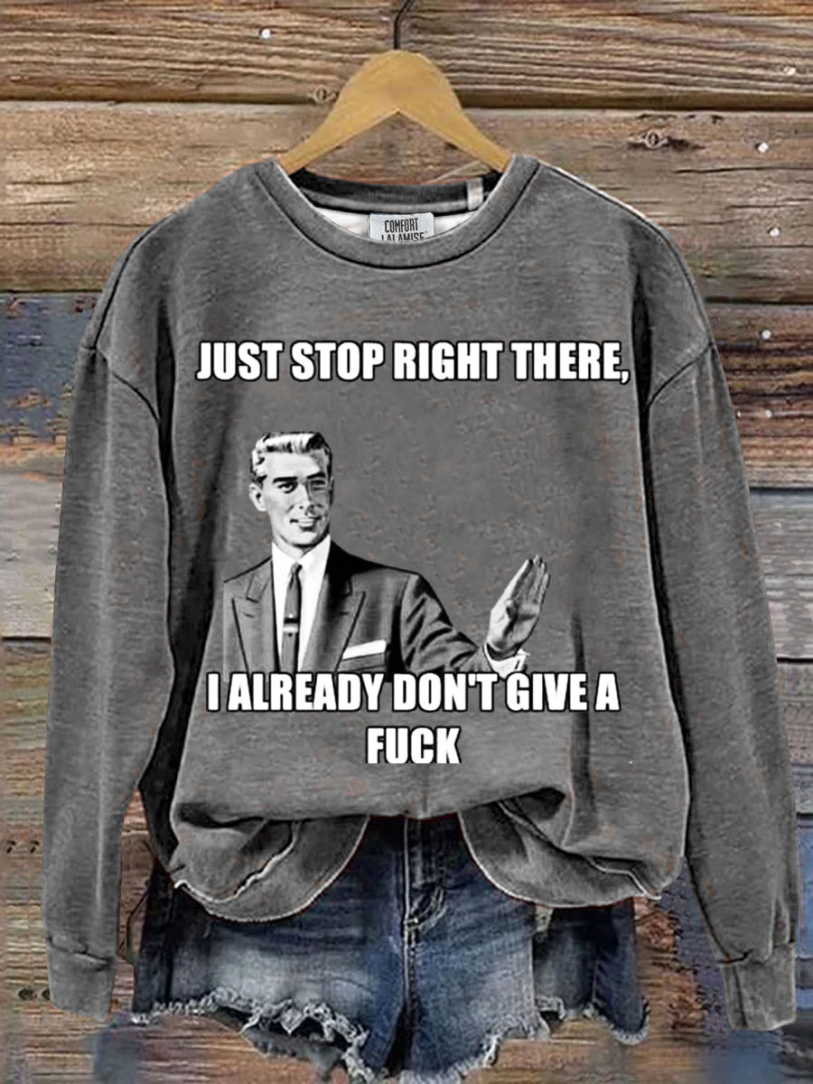 Vintage Funny Art Print Sweatshirt