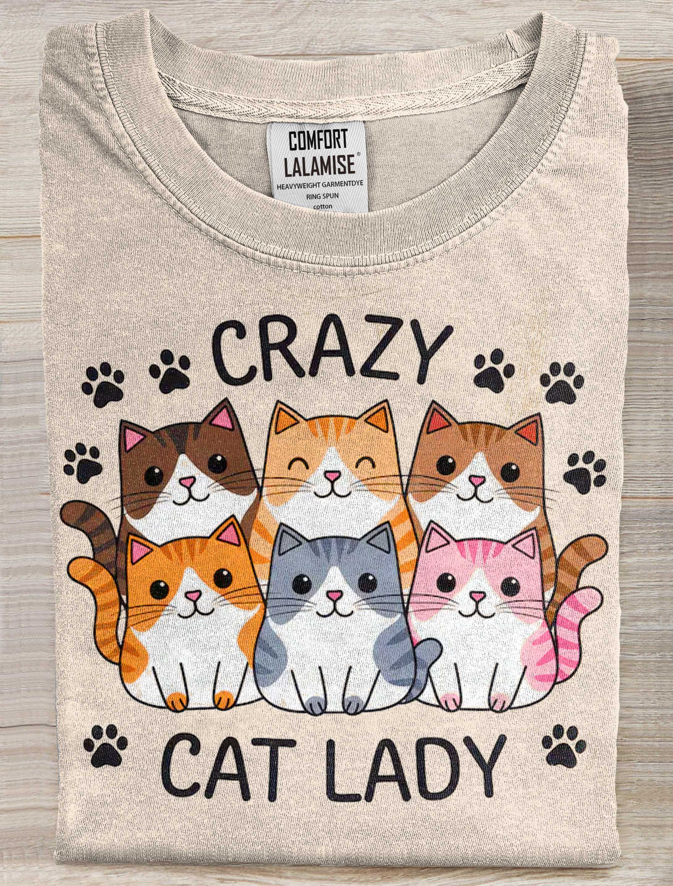 Crazy Cat Lady  Art Print Casaul Short Sleeve T-shirt