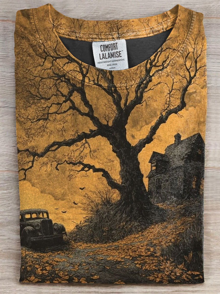 Vintage Halloween Print Casual T-shirt