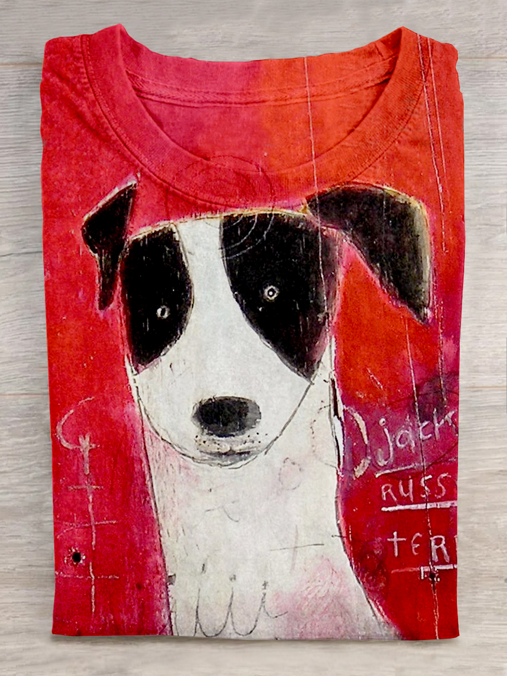 Cute Dog Art Print Casaul Short Sleeve T-shirt