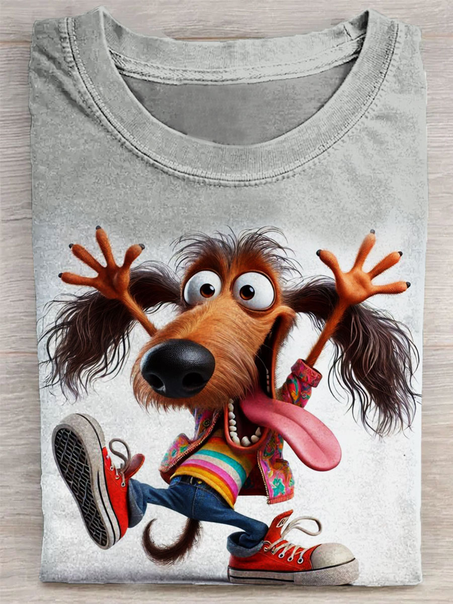 Funny Dog ​​print Casual T-shirt