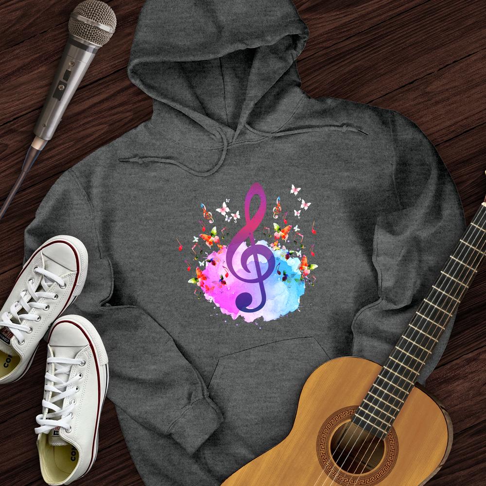 Water Color Treble Clef Hoodie