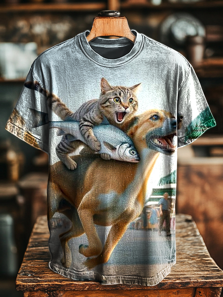 Spring Flower Fairy Printed Crew-Neck Retro Fashion Loose Long Sleeved Sweatshirt