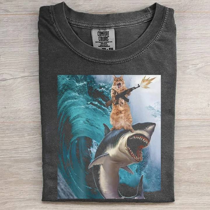 Funny Cat Art Print T-SHIRT