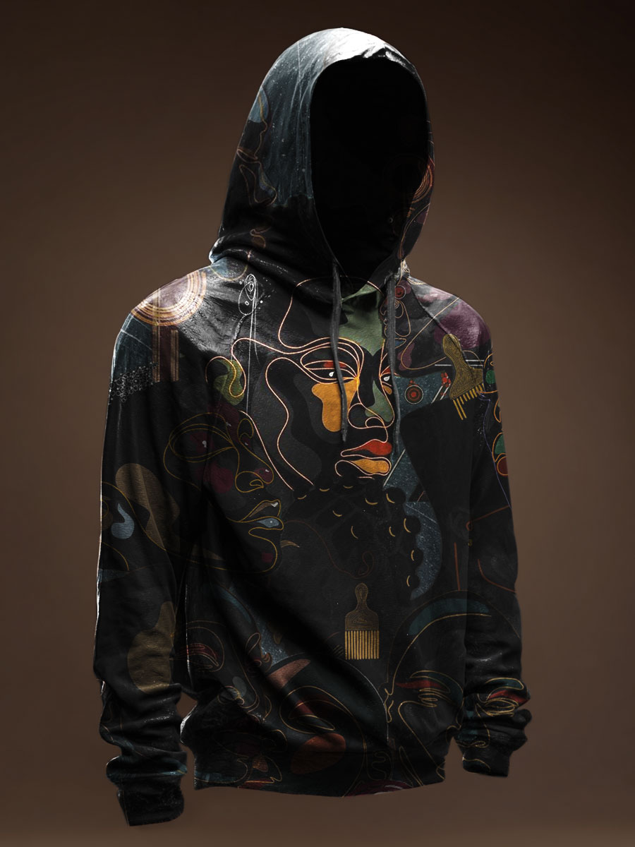 Abstract Art Print Casual Hoodie Sweatshirt