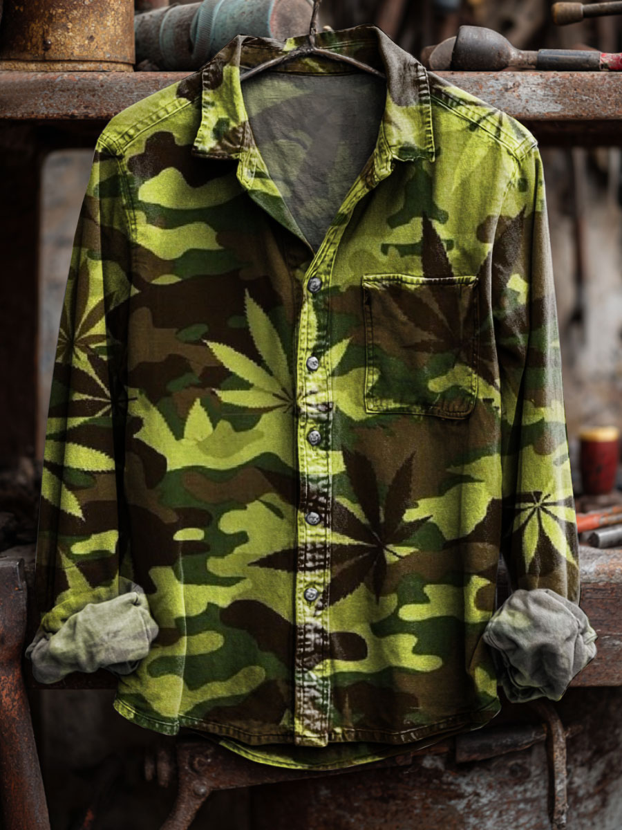 Camouflage Art Print 100% Cotton Long Sleeve Shirt