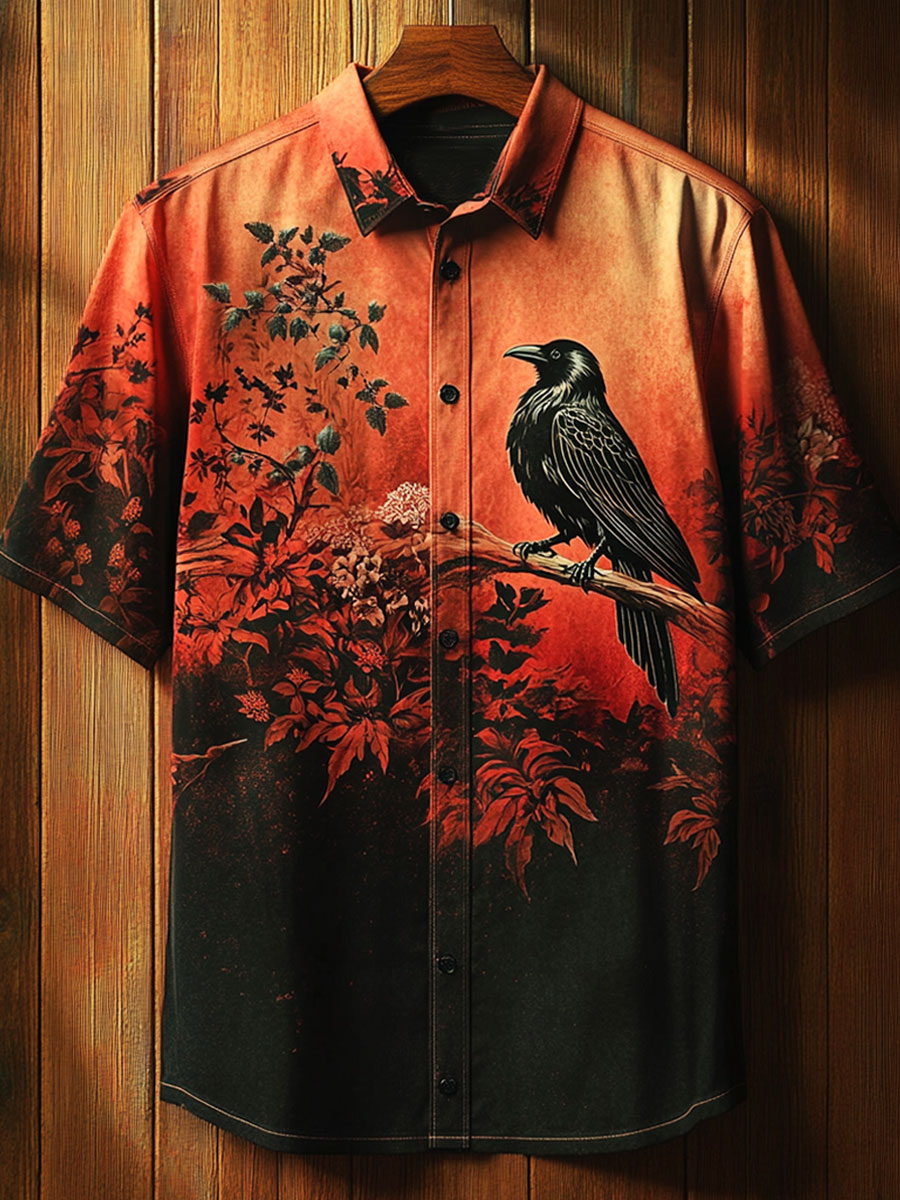 Dark Crow Art Print Casual Shirt