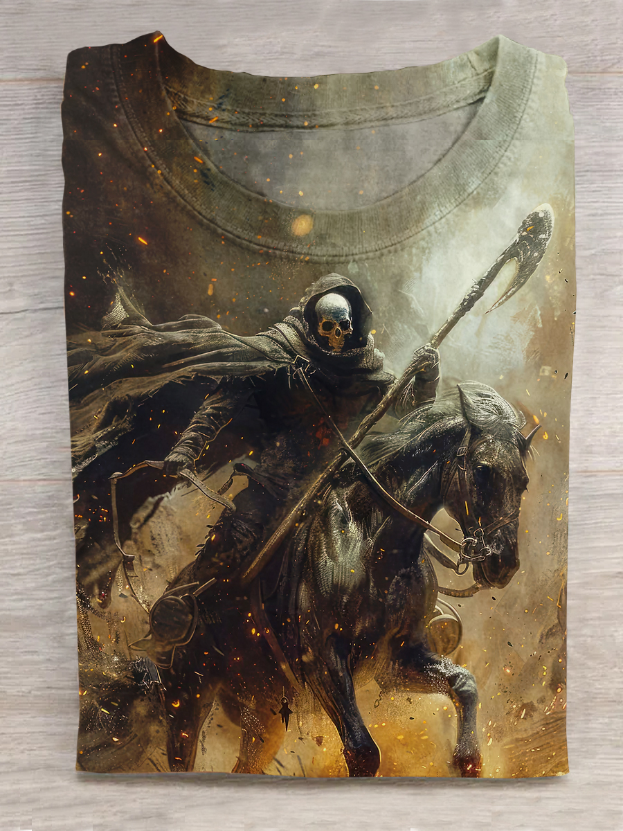 Horse Art Print Casual Short Sleeve T-Shirt