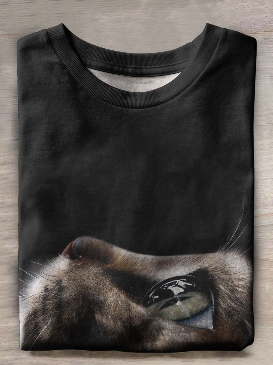 Cat Print Casual T-shirt