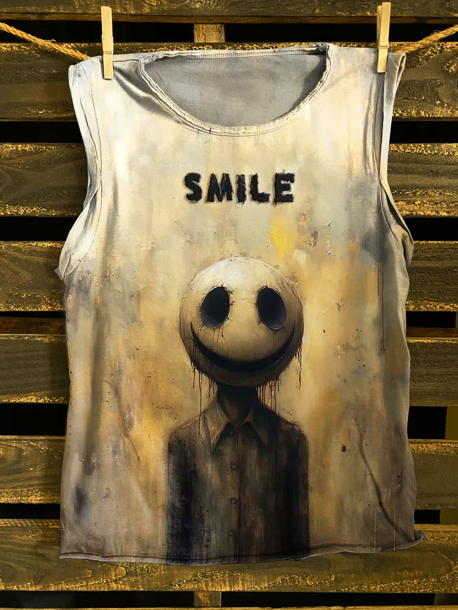 Vintage Art Print 100% Cotton Casual Tank Top