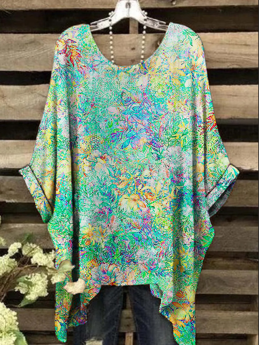 Women's Vintage Floral Print Design Top
