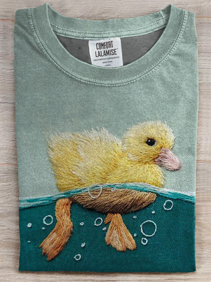 Funny Duck Print Casual T-shirt