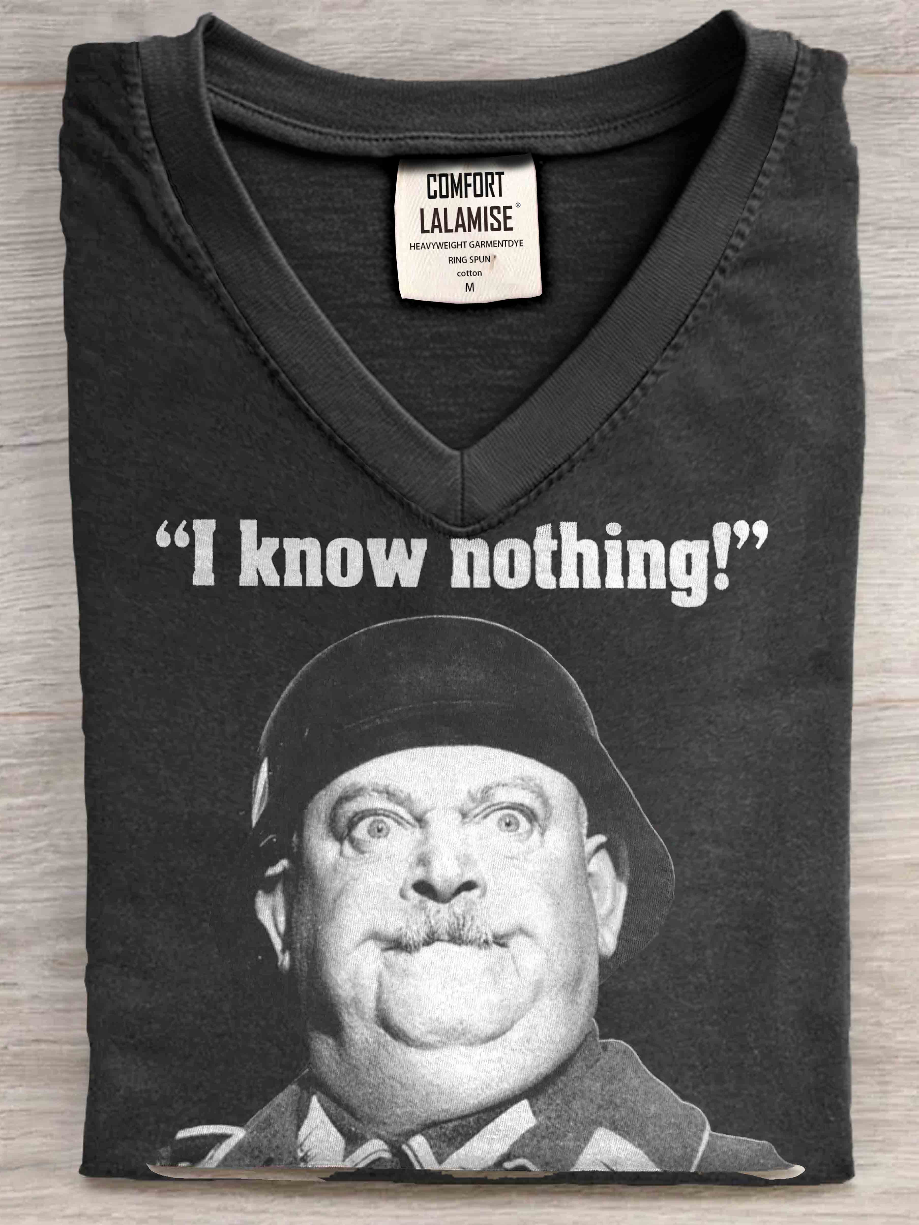 I Know Nothing V-neck Casual T-Shirt