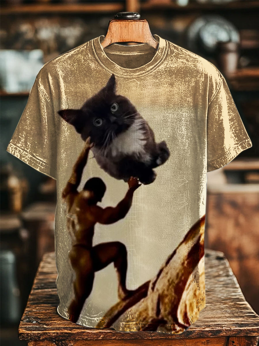 Funny Cat Print Casual T-shirt
