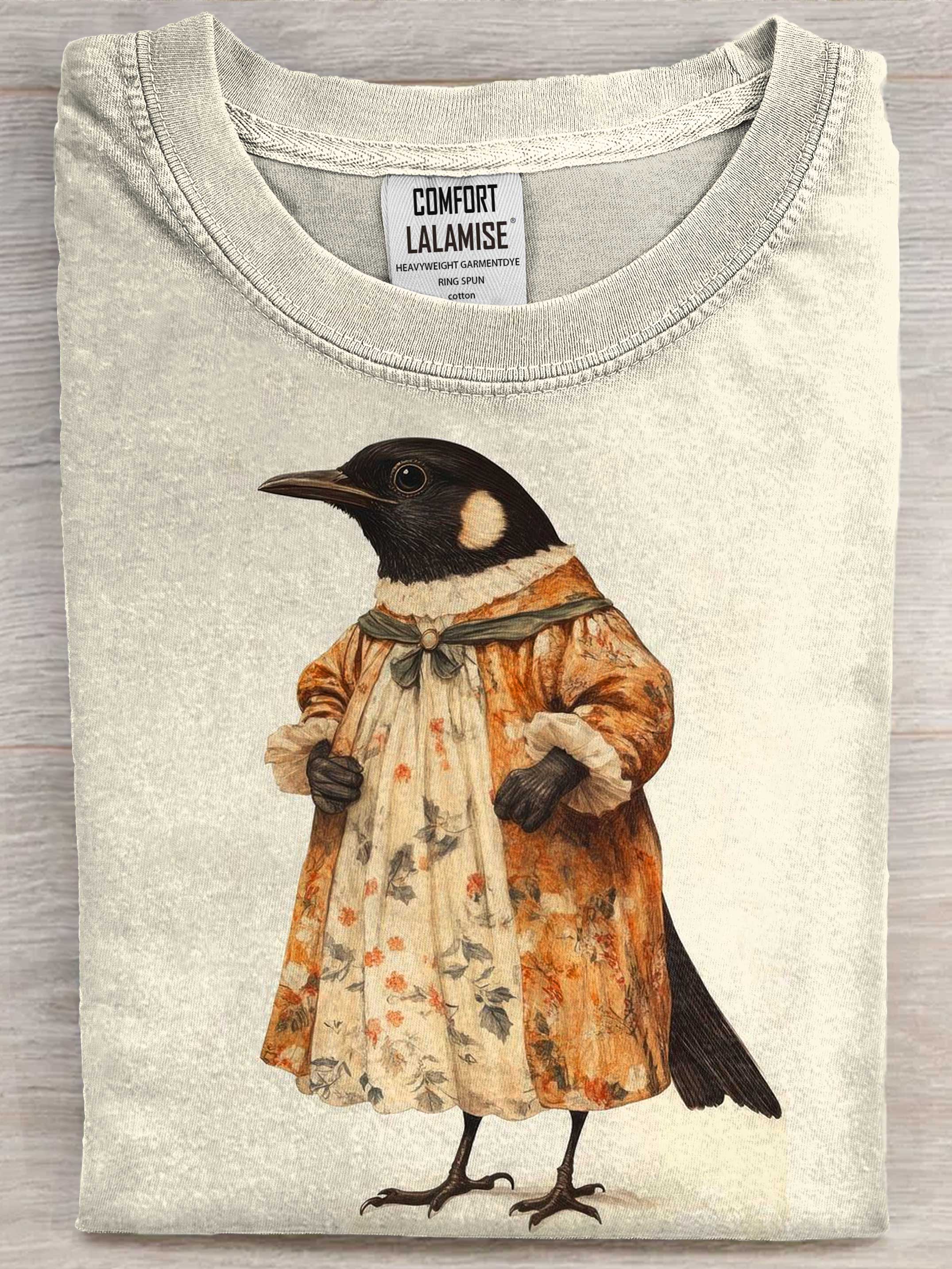 Raven Art Print Casual Short Sleeve T-shirt