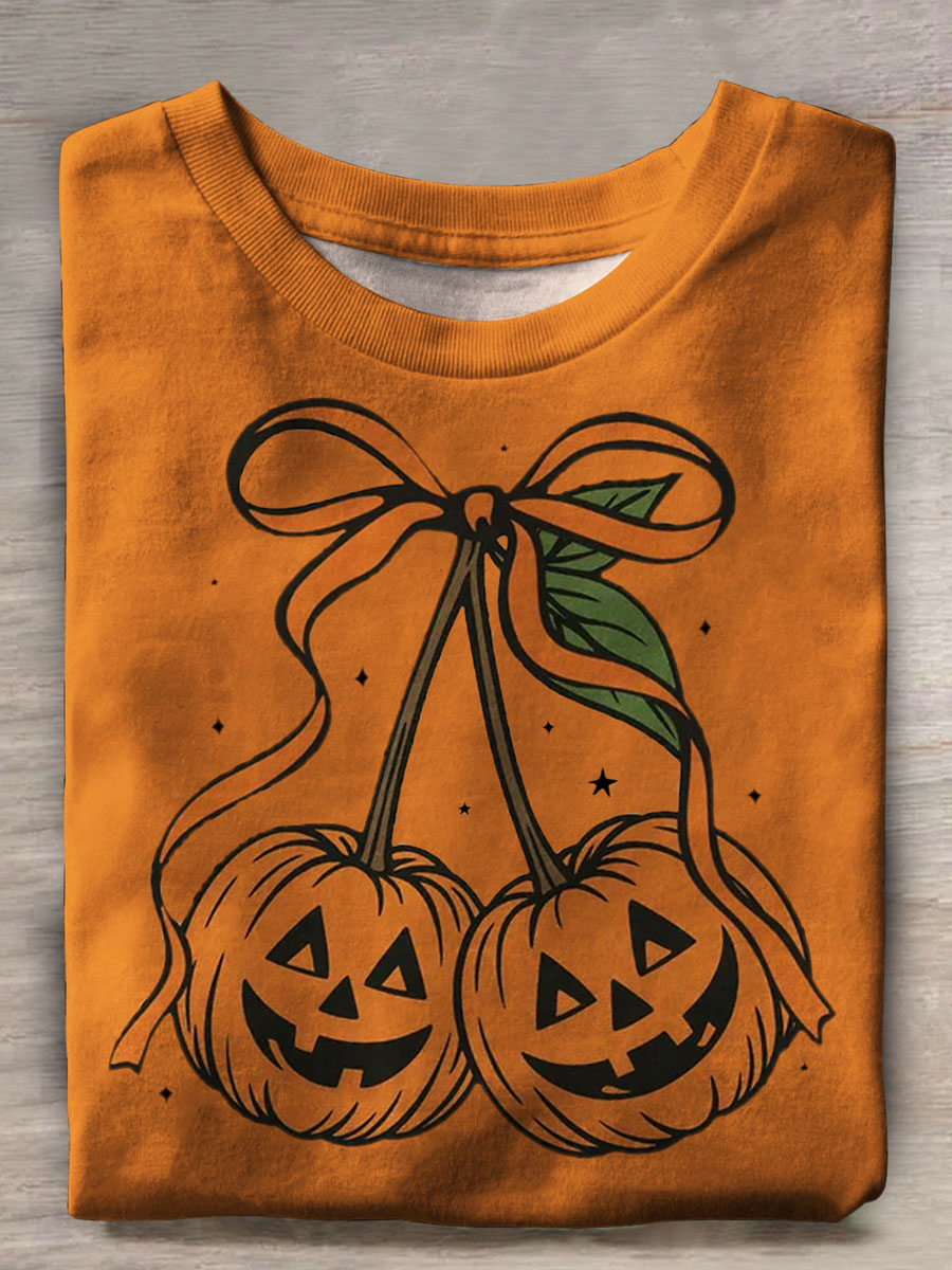 Halloween Pumpkin Print Casual T-shirt