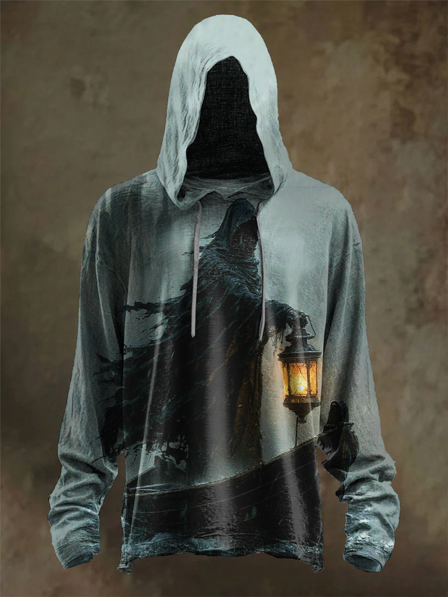 Retro Dark Halloween Art Print Casual Sweatshirt