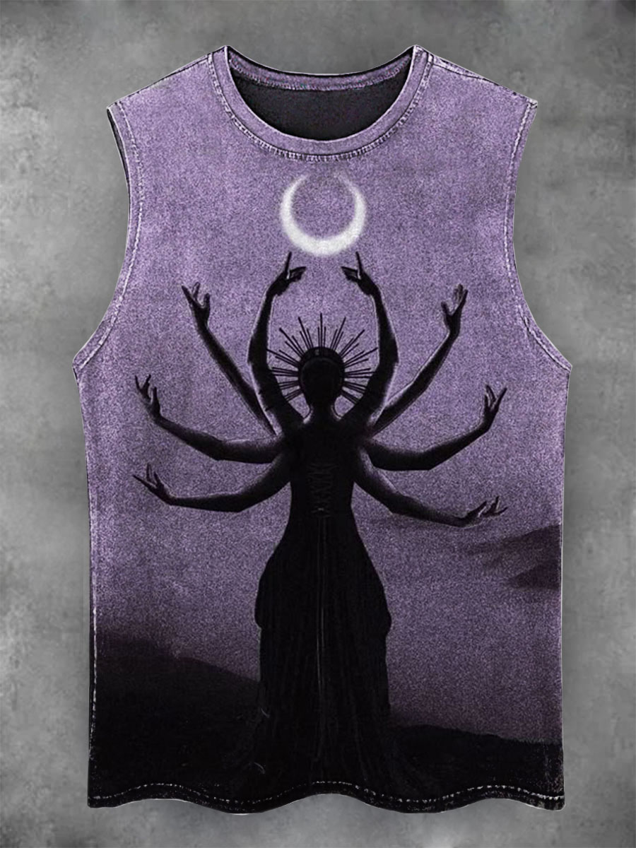 Witch Print Casual Tank Top